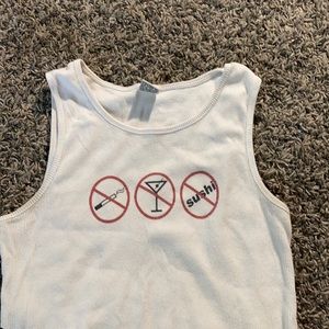 white hand cropped tank top. perfect for summer!